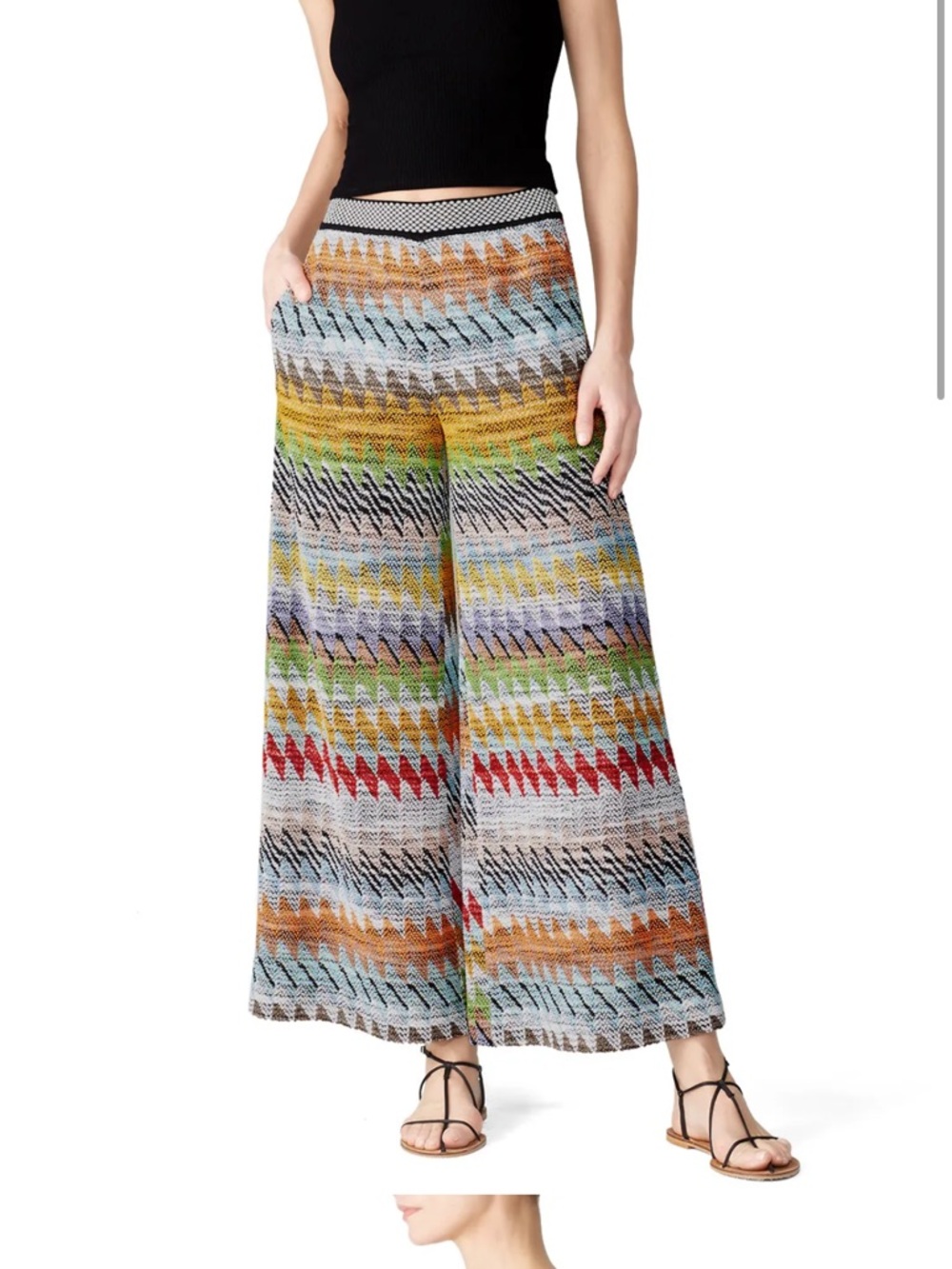 Missoni Red, Black and White Zigzag Knit Trousers